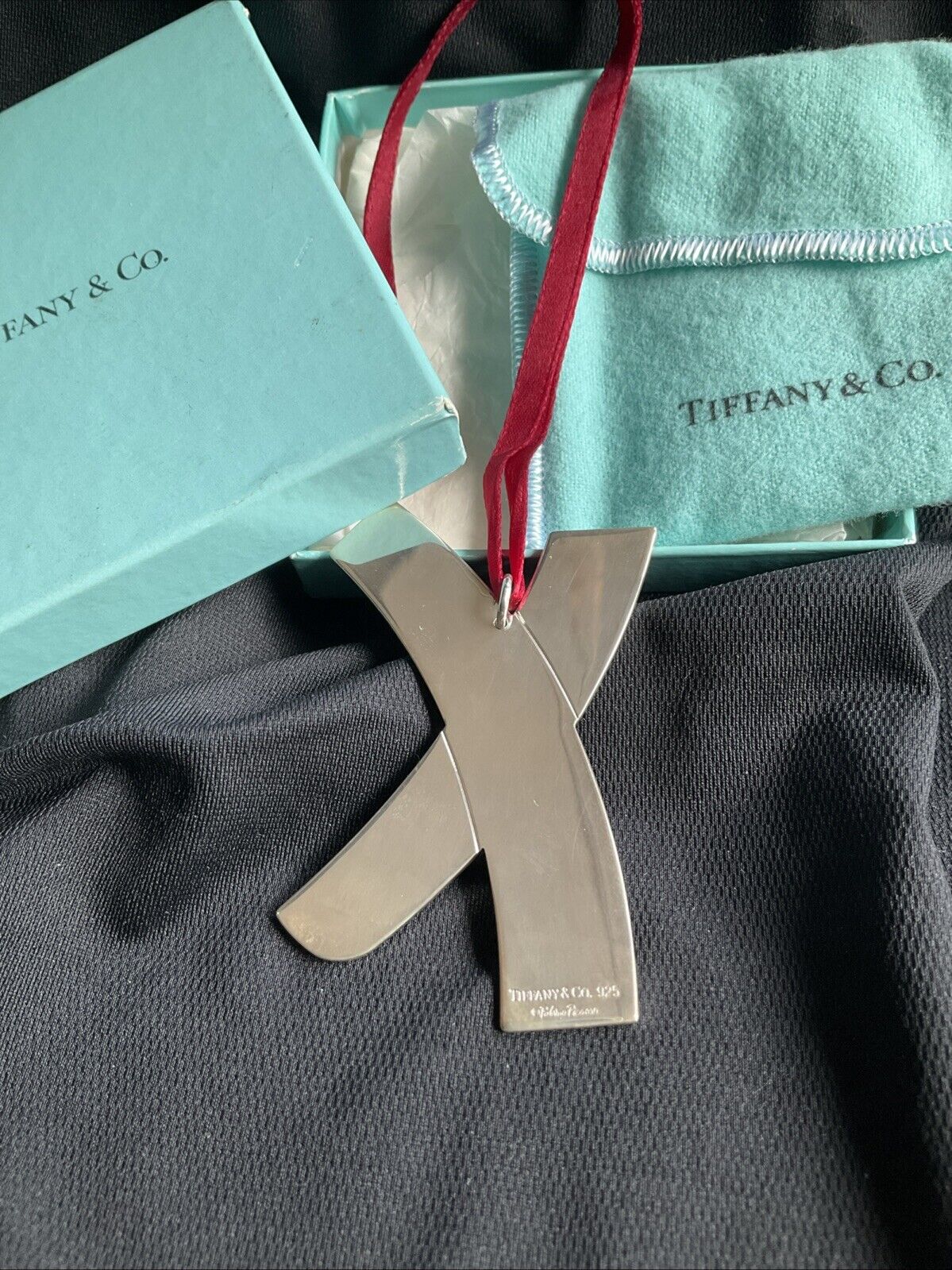 2010 Tiffany Sterling Silver Christmas Ornament Paloma Picasso Signature X Rare