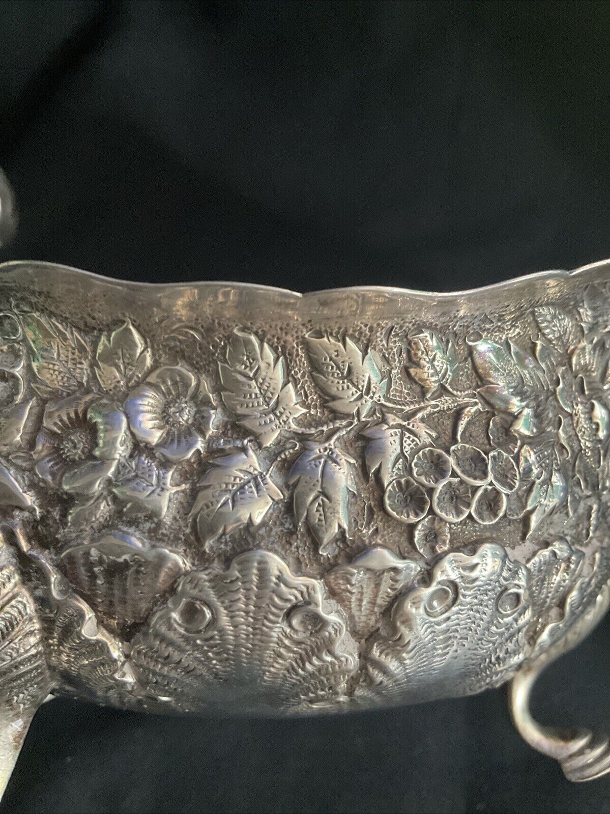 Antique Tiffany Sterling Silver Gravy Bowl Rare Early Year Serial