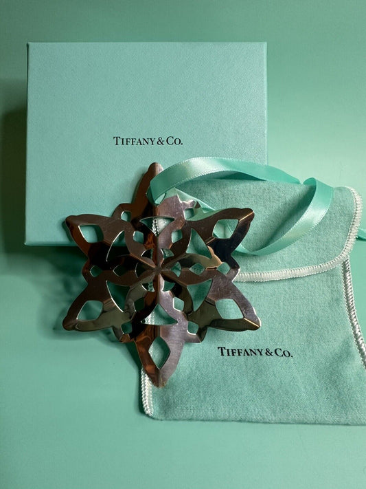 2018 Tiffany & Co Sterling Silver Snowflake Christmas Tree Ornament