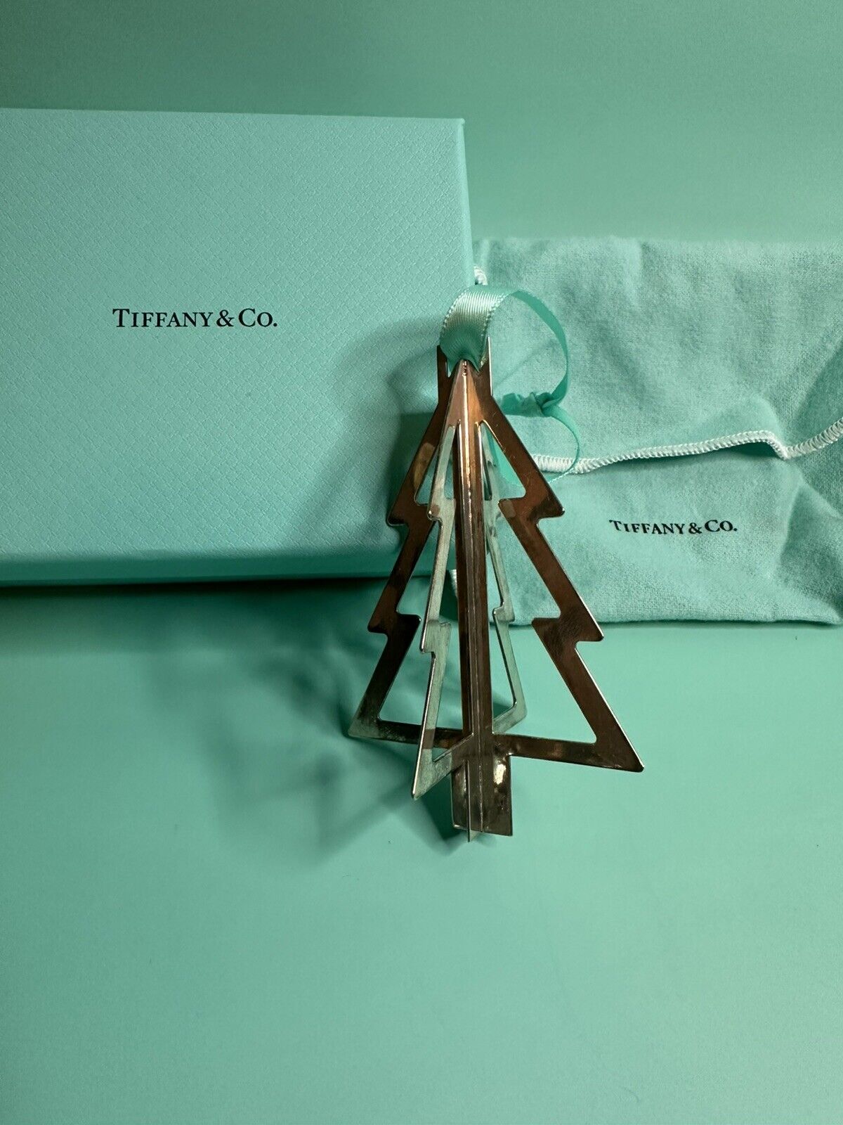 Tiffany & Co Sterling Silver 3-D Christmas Tree Ornament