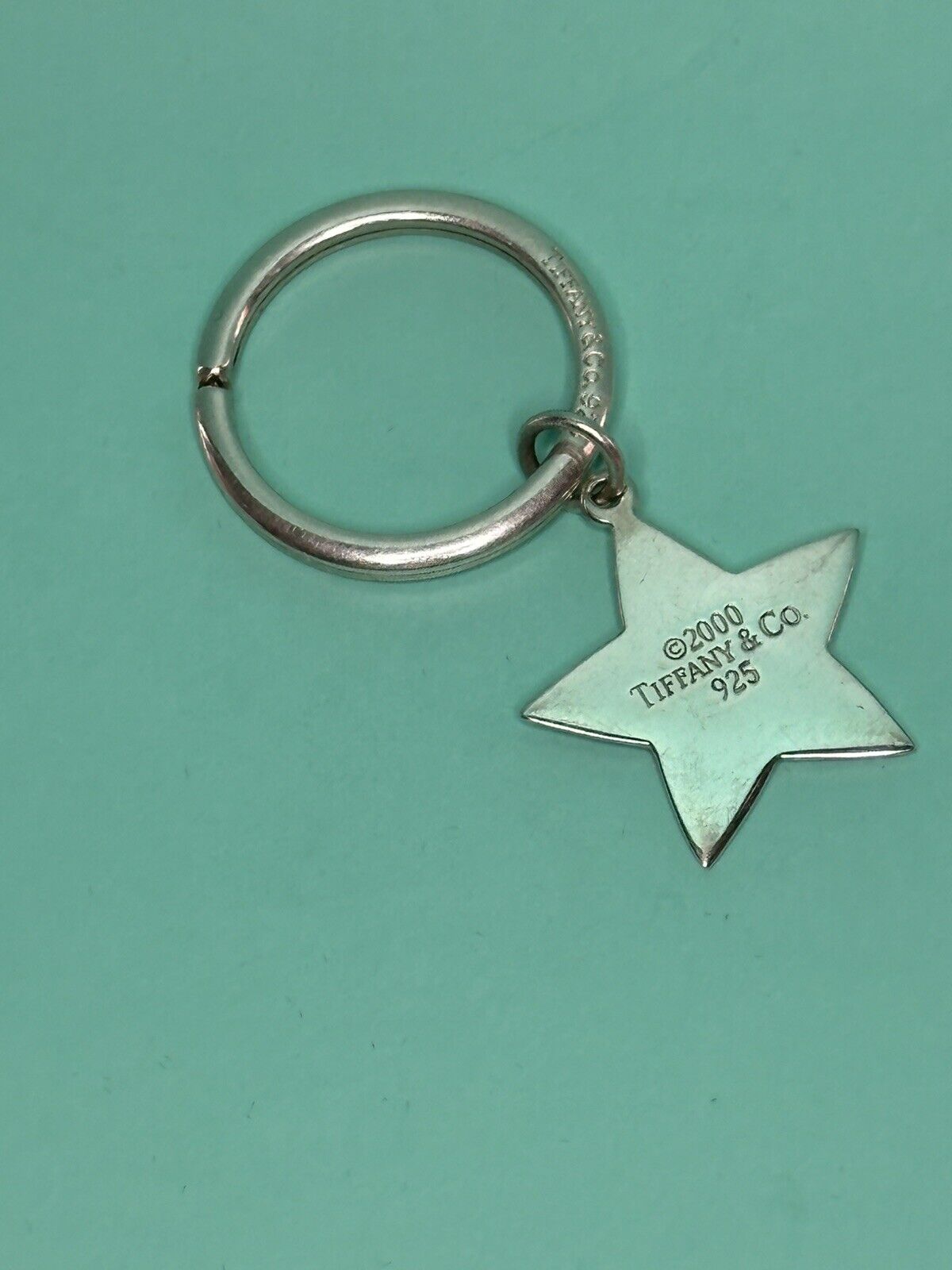 GENUINE RARE 2000 STERLING SILVER TIFFANY & CO STAR KEY RING SHAKLEE 50 YEARS