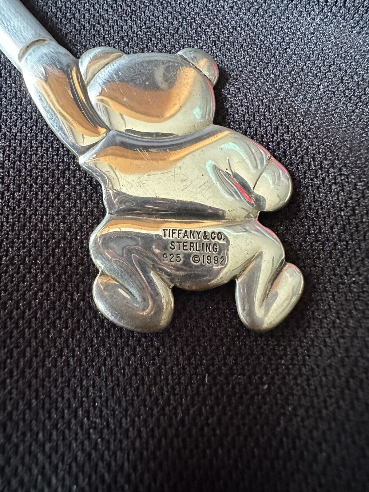 1992 Tiffany Sterling Silver Baby Bear Baby Spoon in Tiffany Pouch and Box