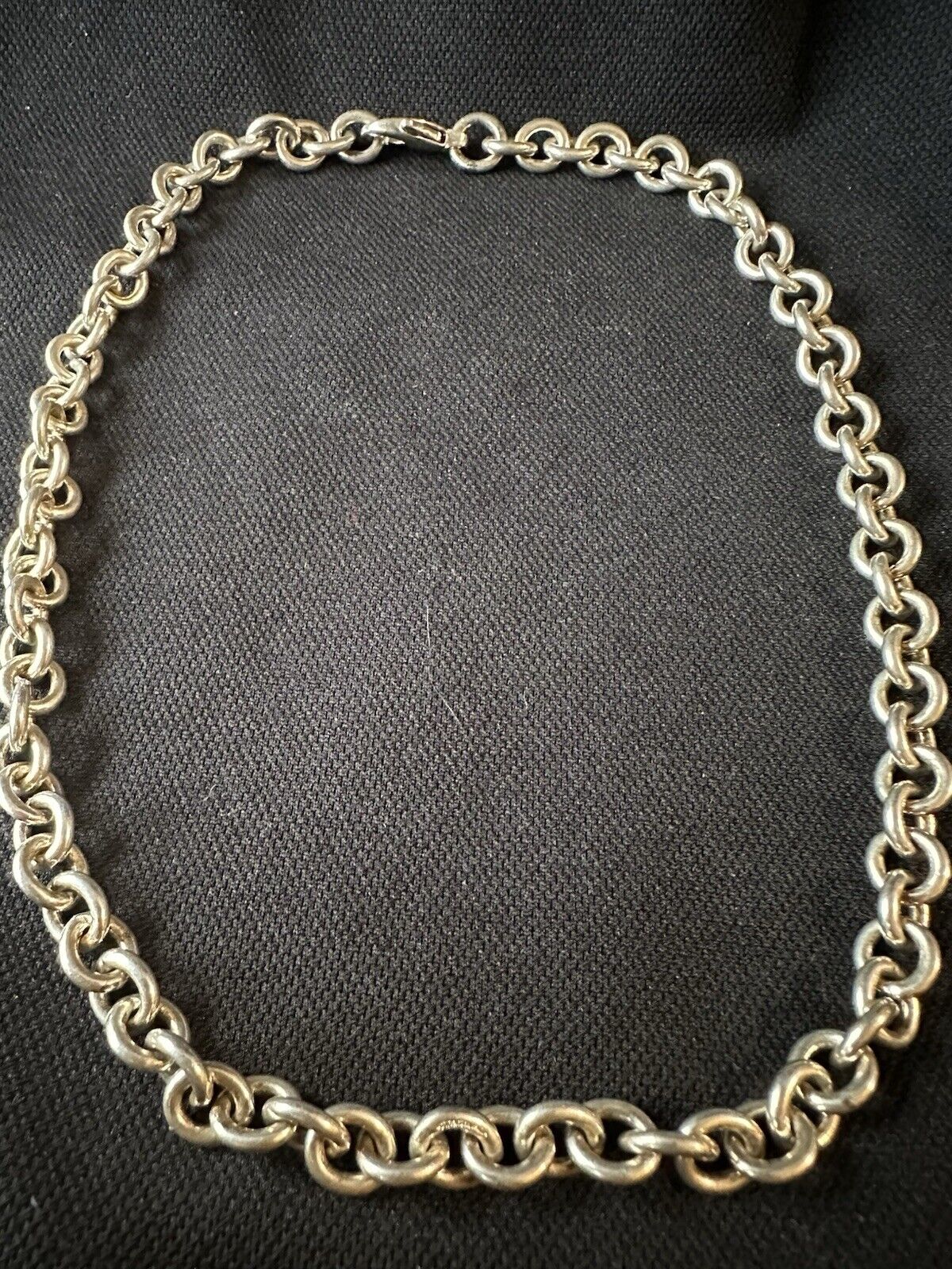 Tiffany & Co Sterling Silver Rolo Chain Link Necklace 18 Inches