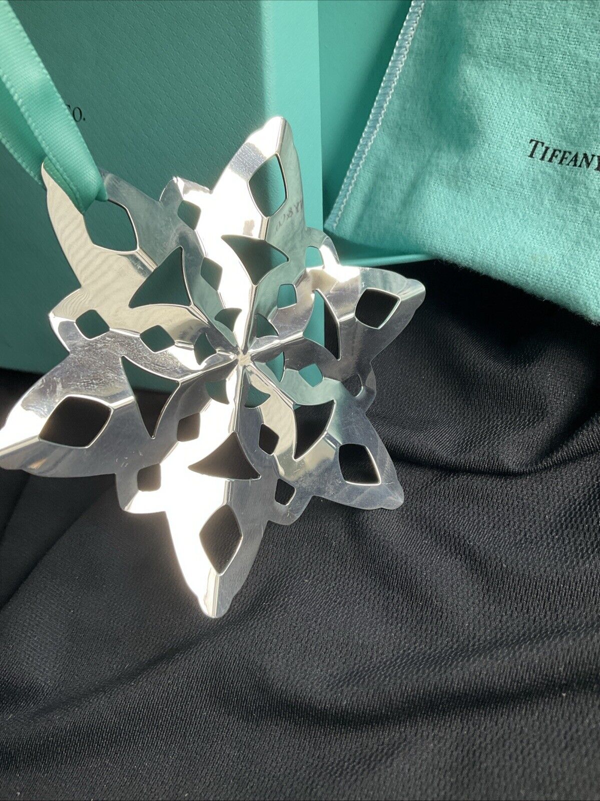 2018 Tiffany Sterling Silver Snowflake Christmas Ornament