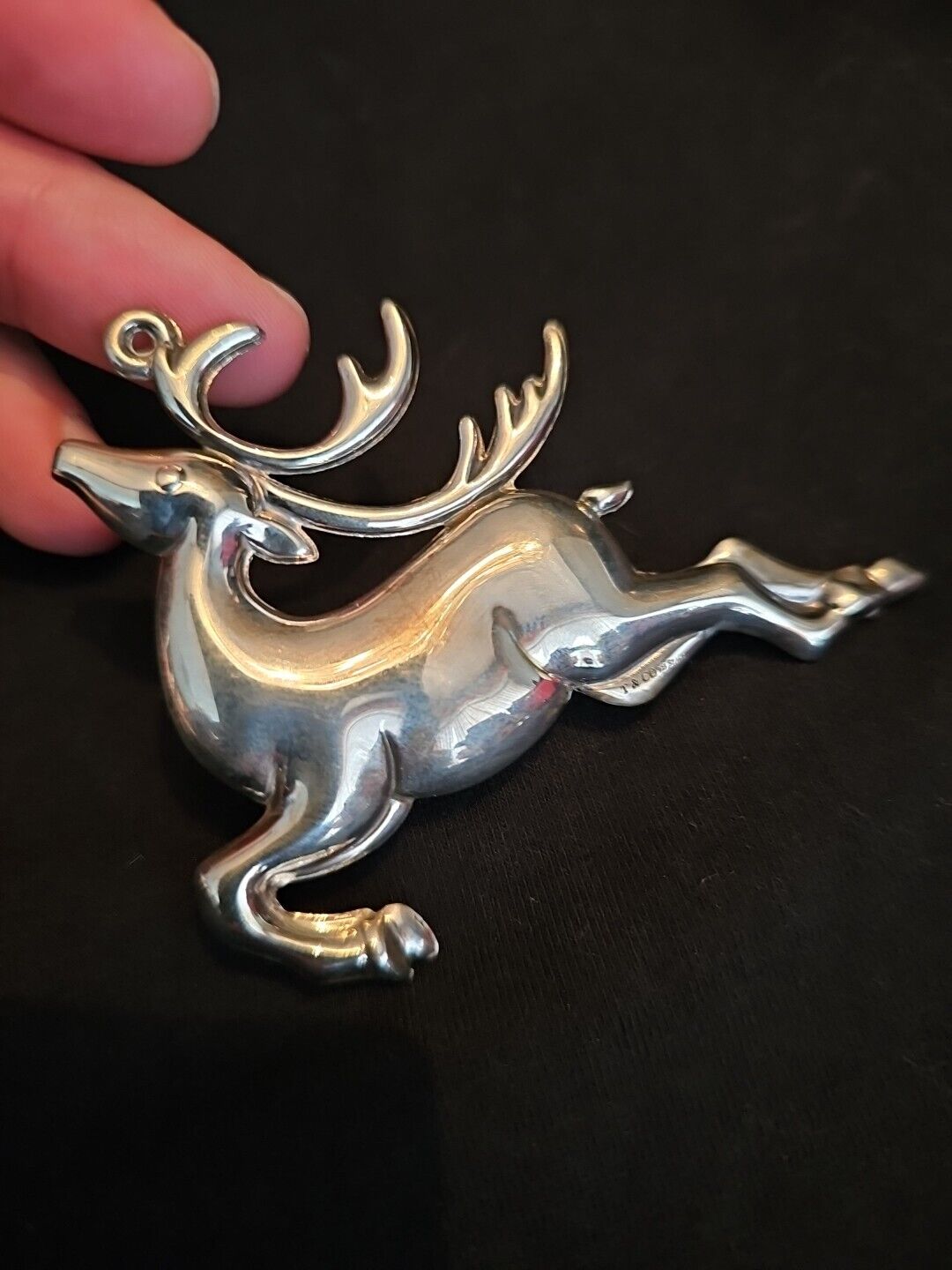 1999 Tiffany Sterling Silver Christmas Ornament Reindeer