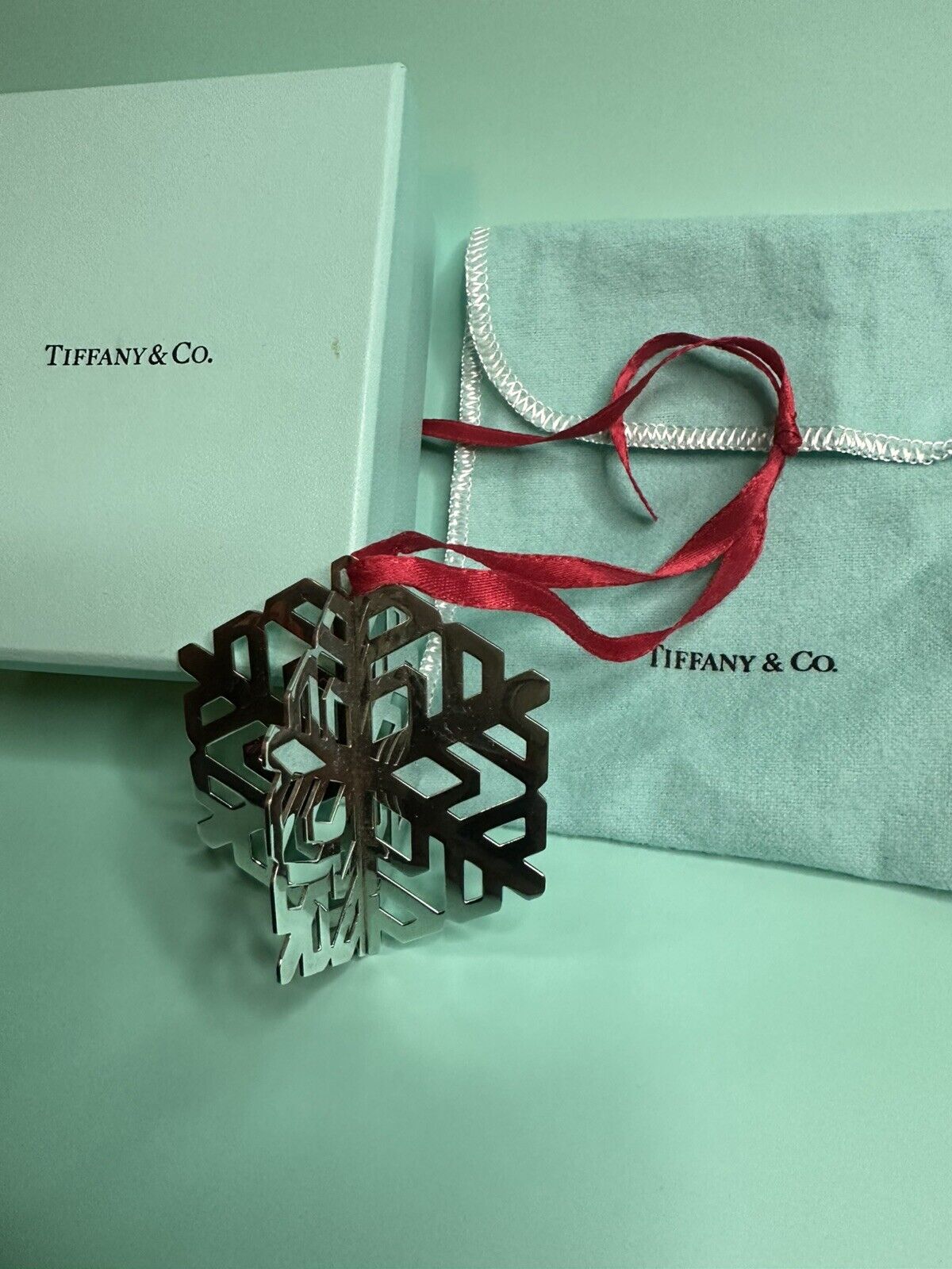 1999 Rare Tiffany & Co Sterling Silver Snowflake Ornament