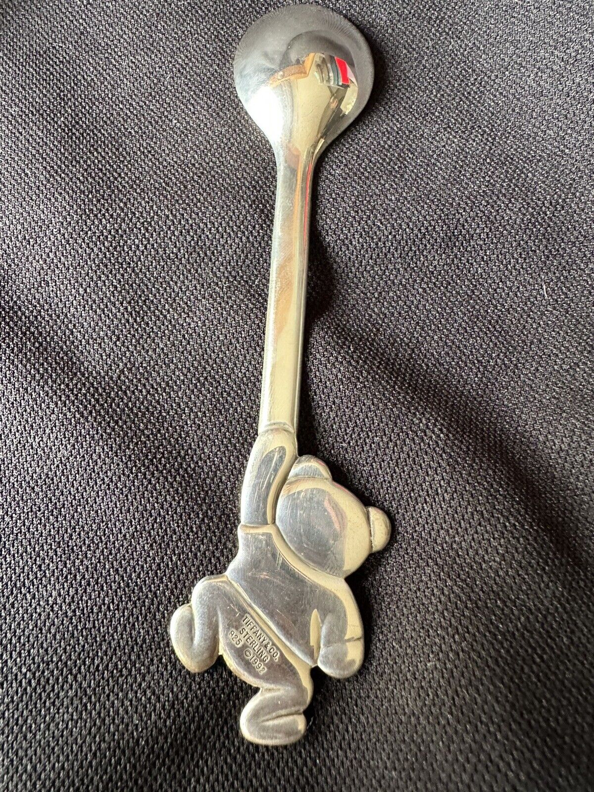 1992 Tiffany Sterling Silver Baby Bear Baby Spoon in Tiffany Pouch and Box