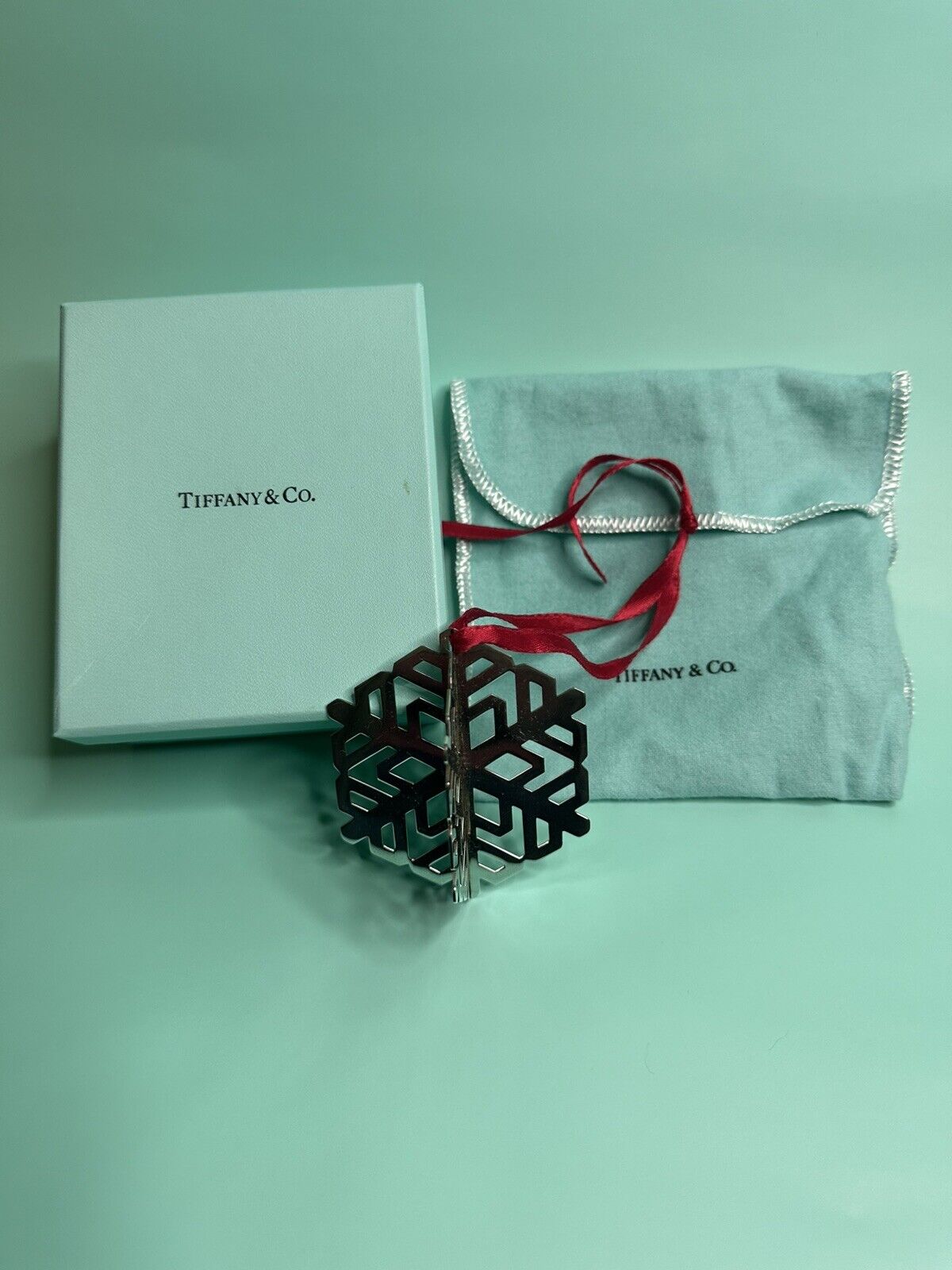 1999 Rare Tiffany & Co Sterling Silver Snowflake Ornament