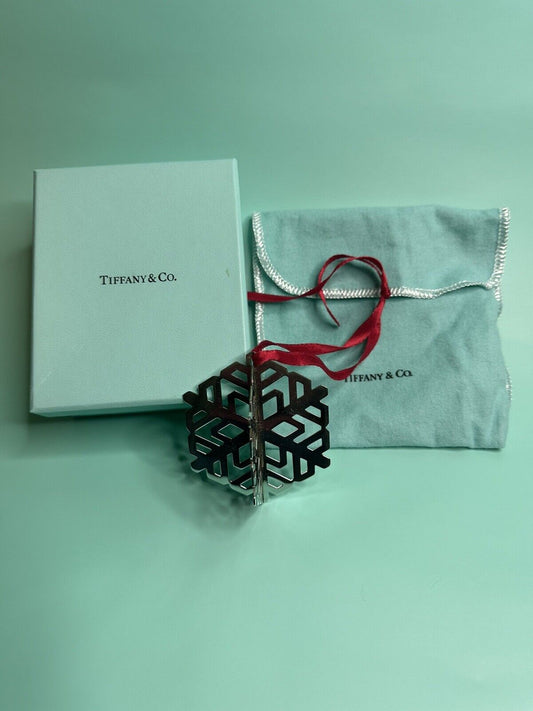 1999 Rare Tiffany & Co Sterling Silver Snowflake Ornament