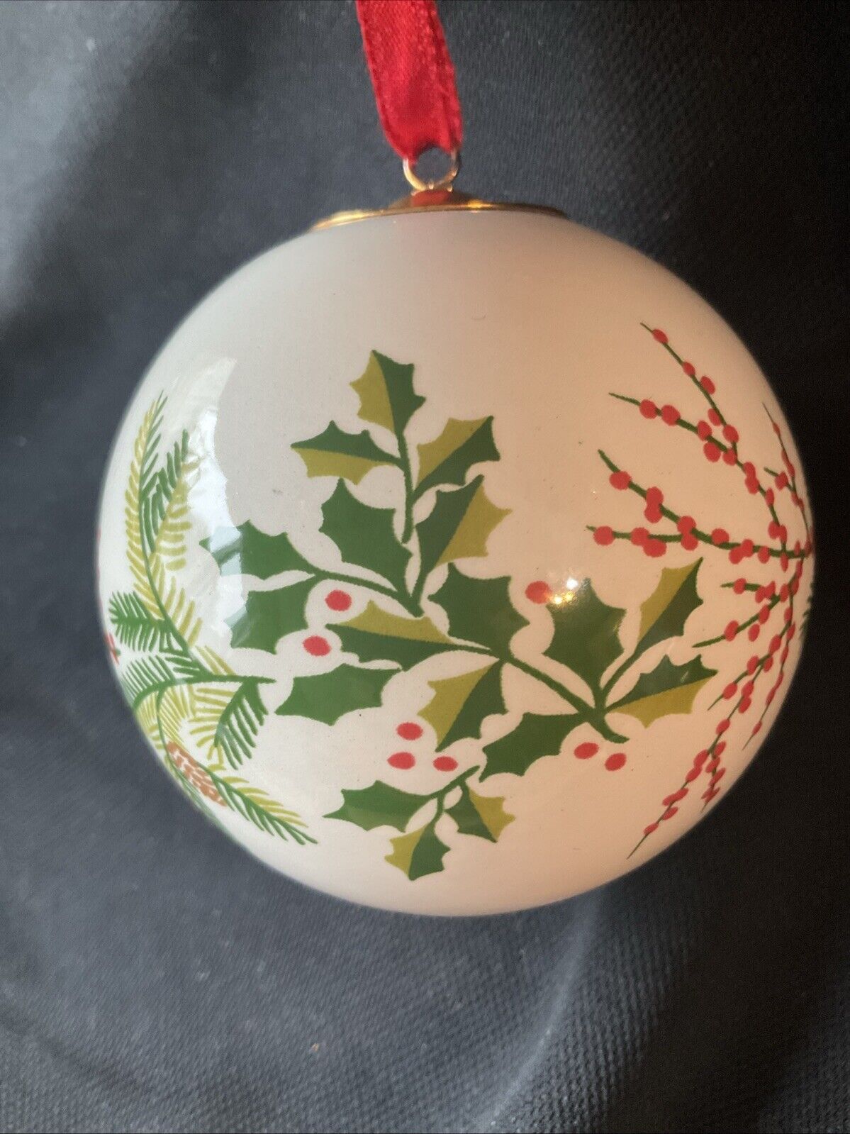 Tiffany Holly Berry Ball Christmas Ornament Extremely Rare