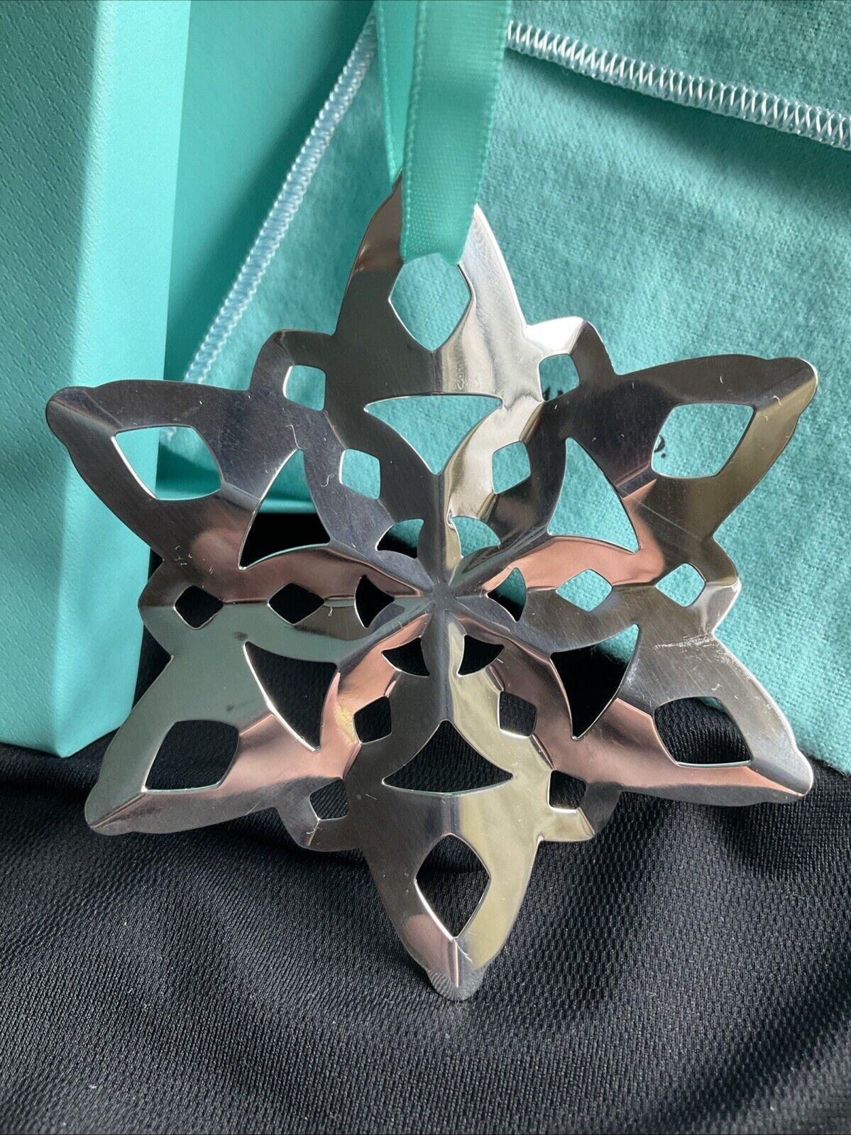 2018 Tiffany Sterling Silver Snowflake Christmas Ornament