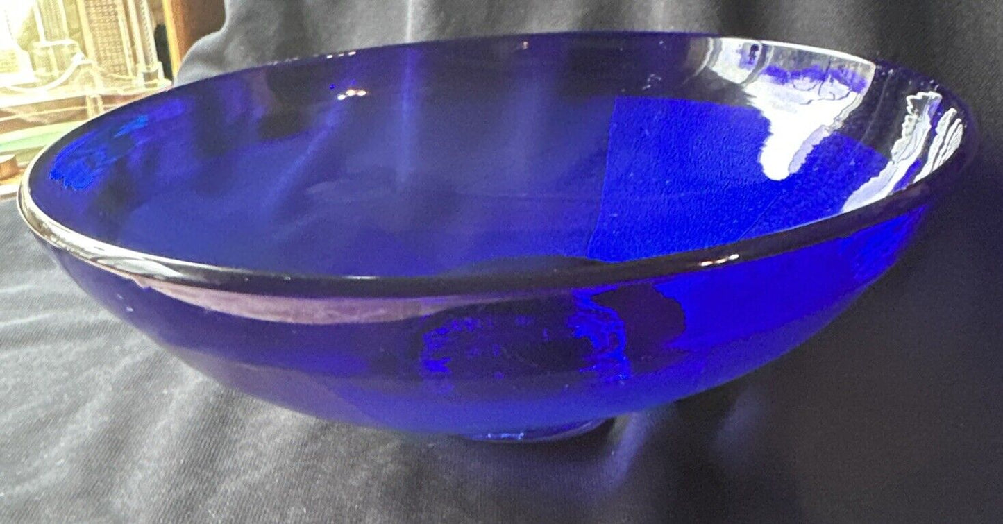 Tiffany & Co Jeff Zimmerman Cobalt Blue Glass Bowl Very Rare