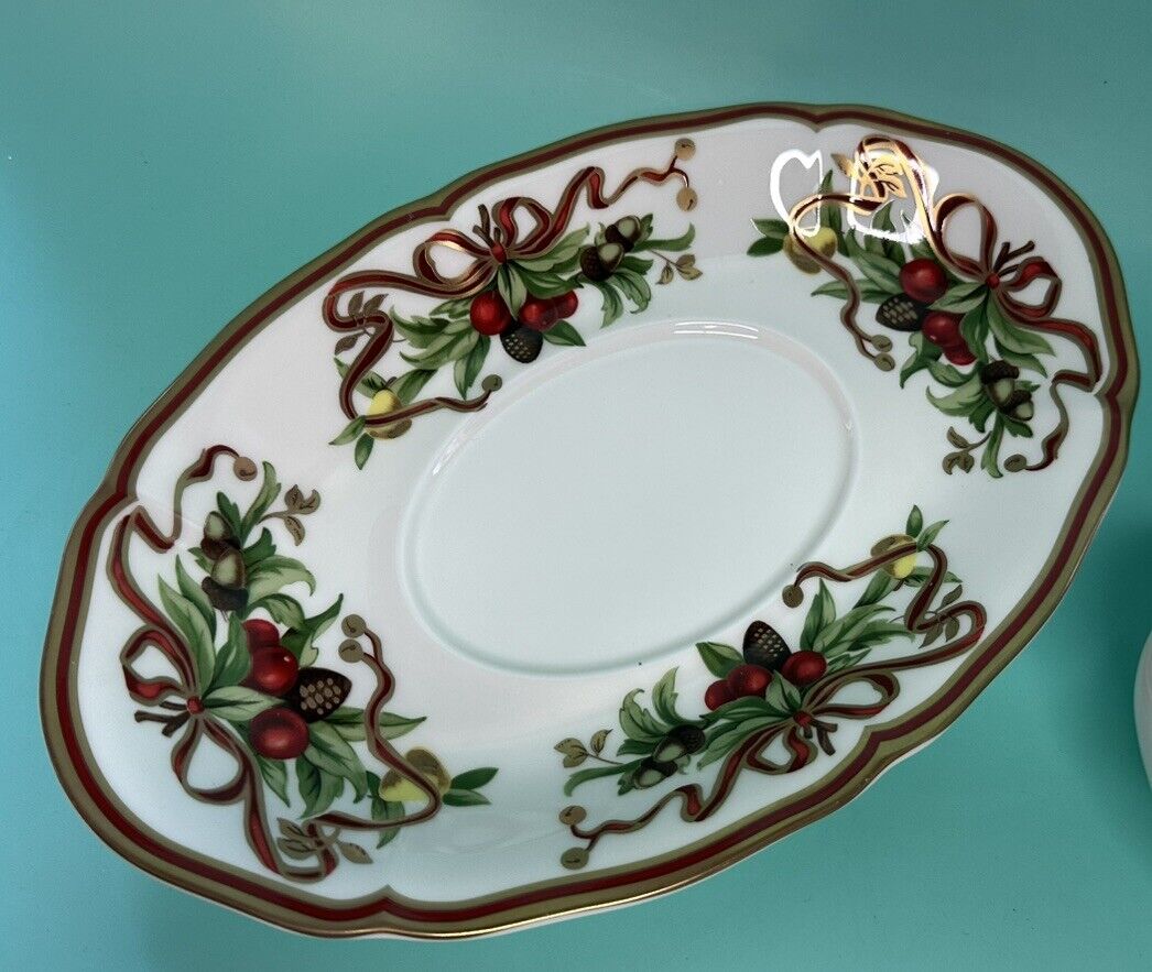 Tiffany & Co Holiday Garland Gravy Bowl And Underplate Extremely Rare