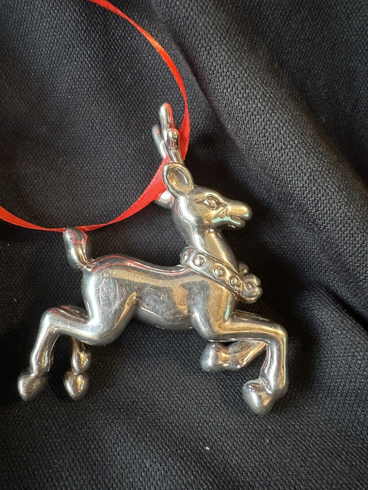 Tiffany & Co 1994 Sterling Silver Reindeer Christmas Ornament