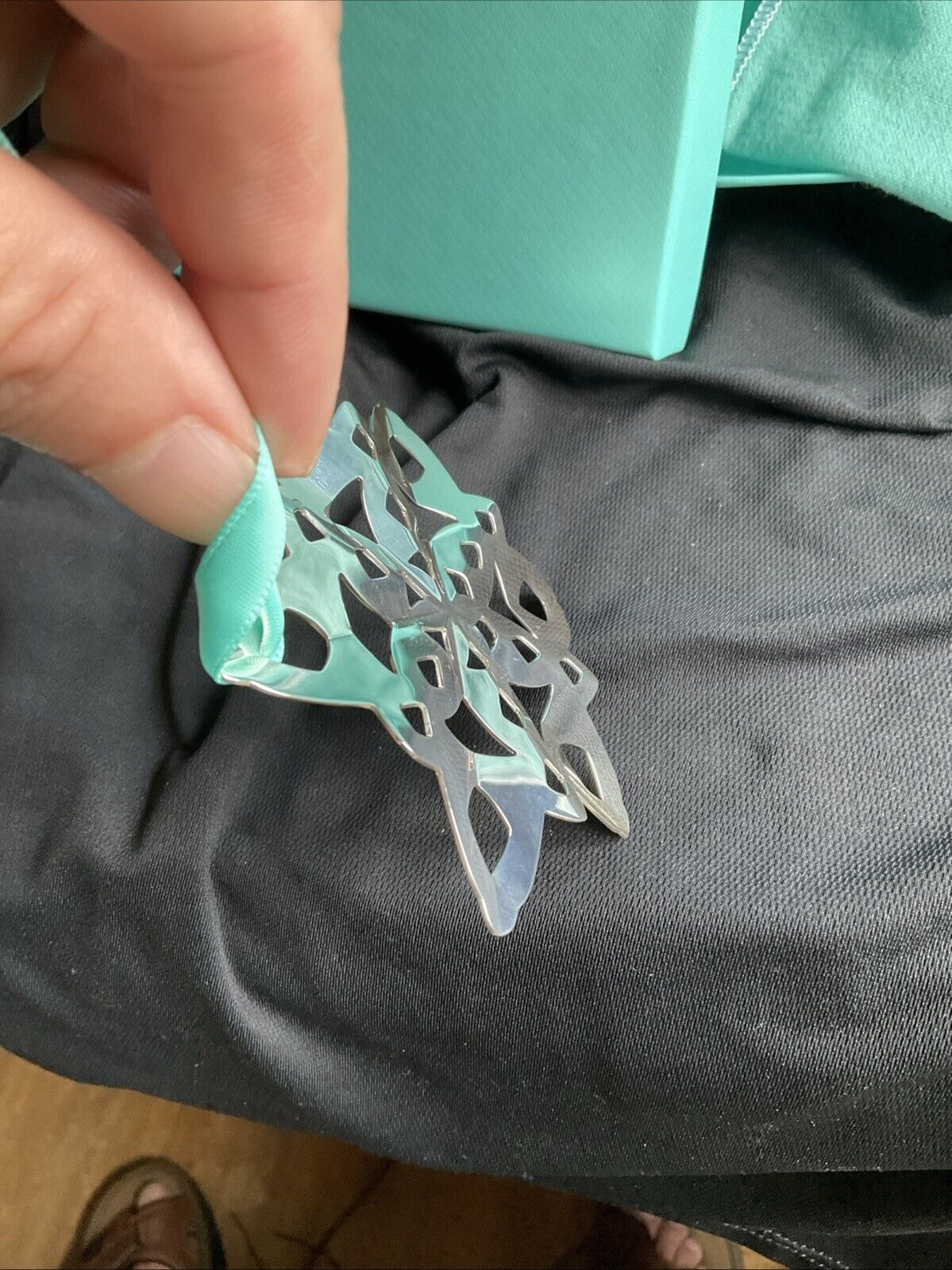 2018 Tiffany Sterling Silver Snowflake Christmas Ornament