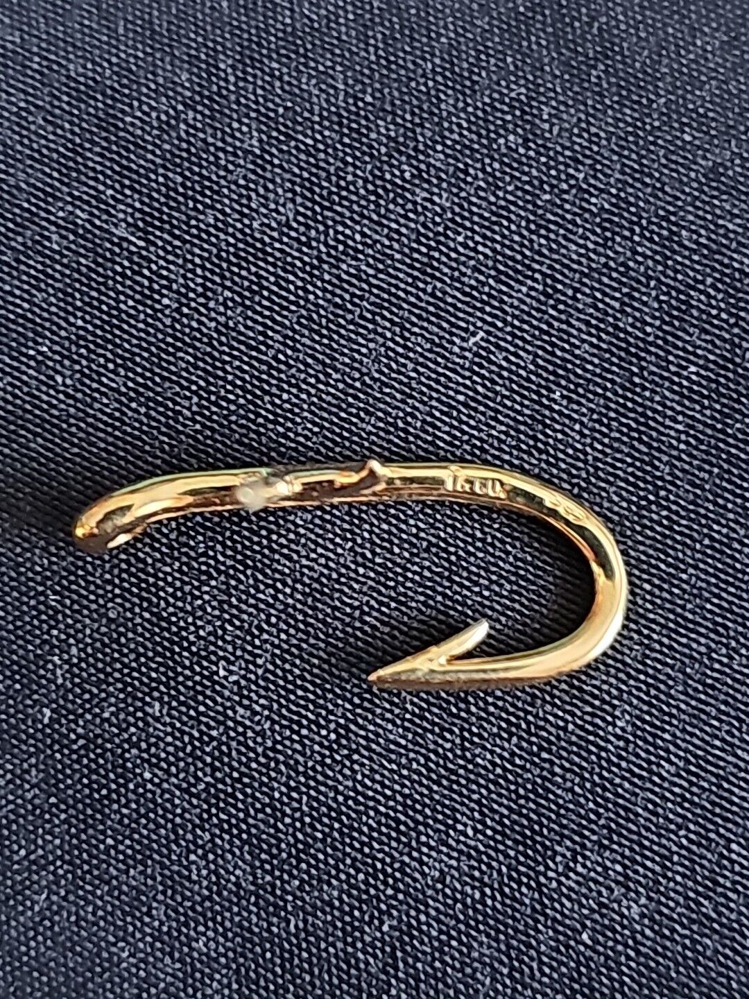 Tiffany 14k Gold Tie Tack Fishing Hook Rare