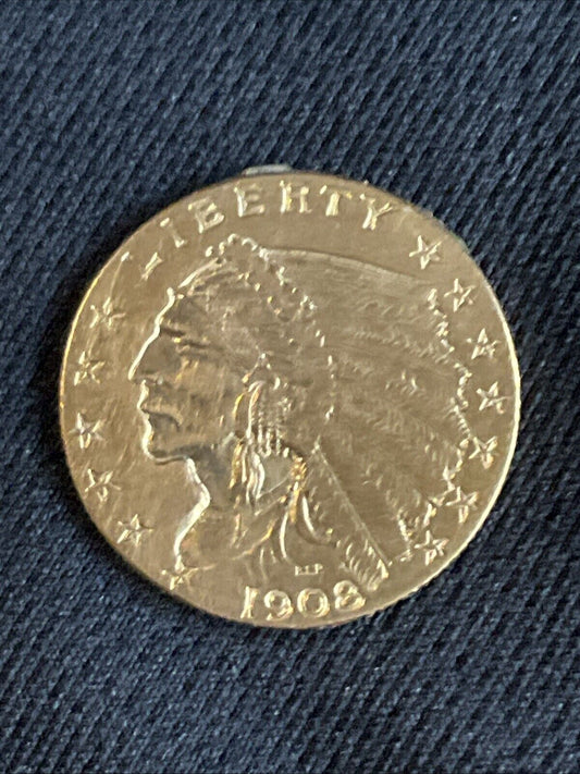 1908 2.50 gold quarter eagle indian