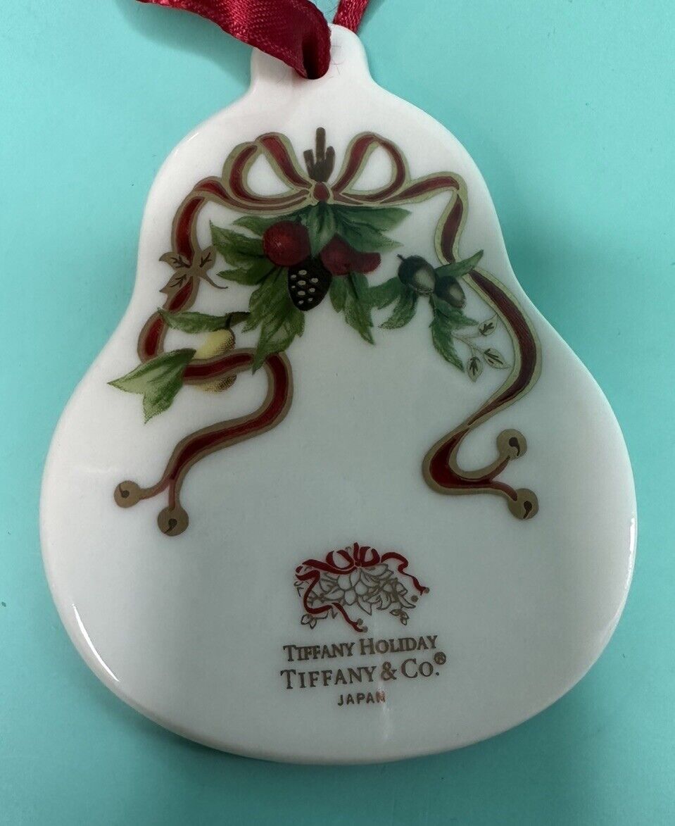 Tiffany & Co Holiday Garland Pear Christmas Ornament