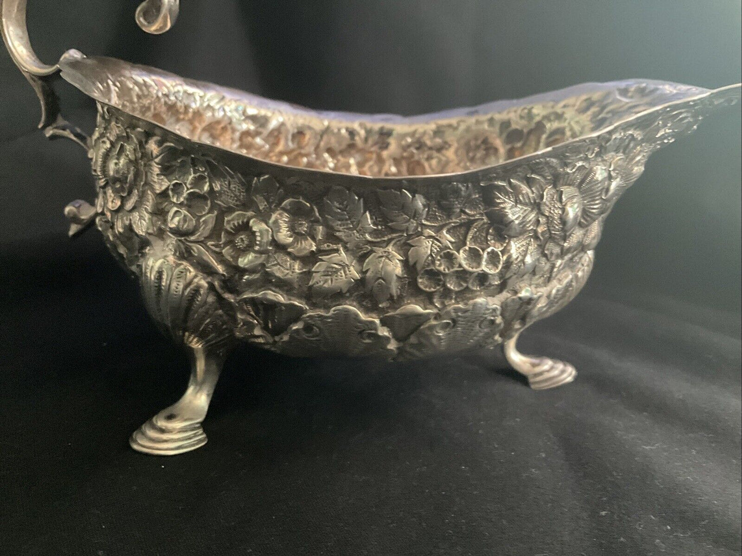 Antique Tiffany Sterling Silver Gravy Bowl Rare Early Year Serial