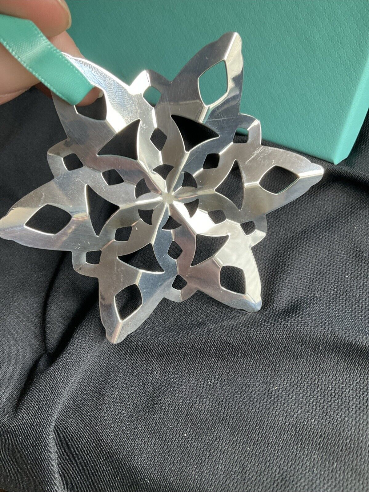 2018 Tiffany Sterling Silver Snowflake Christmas Ornament