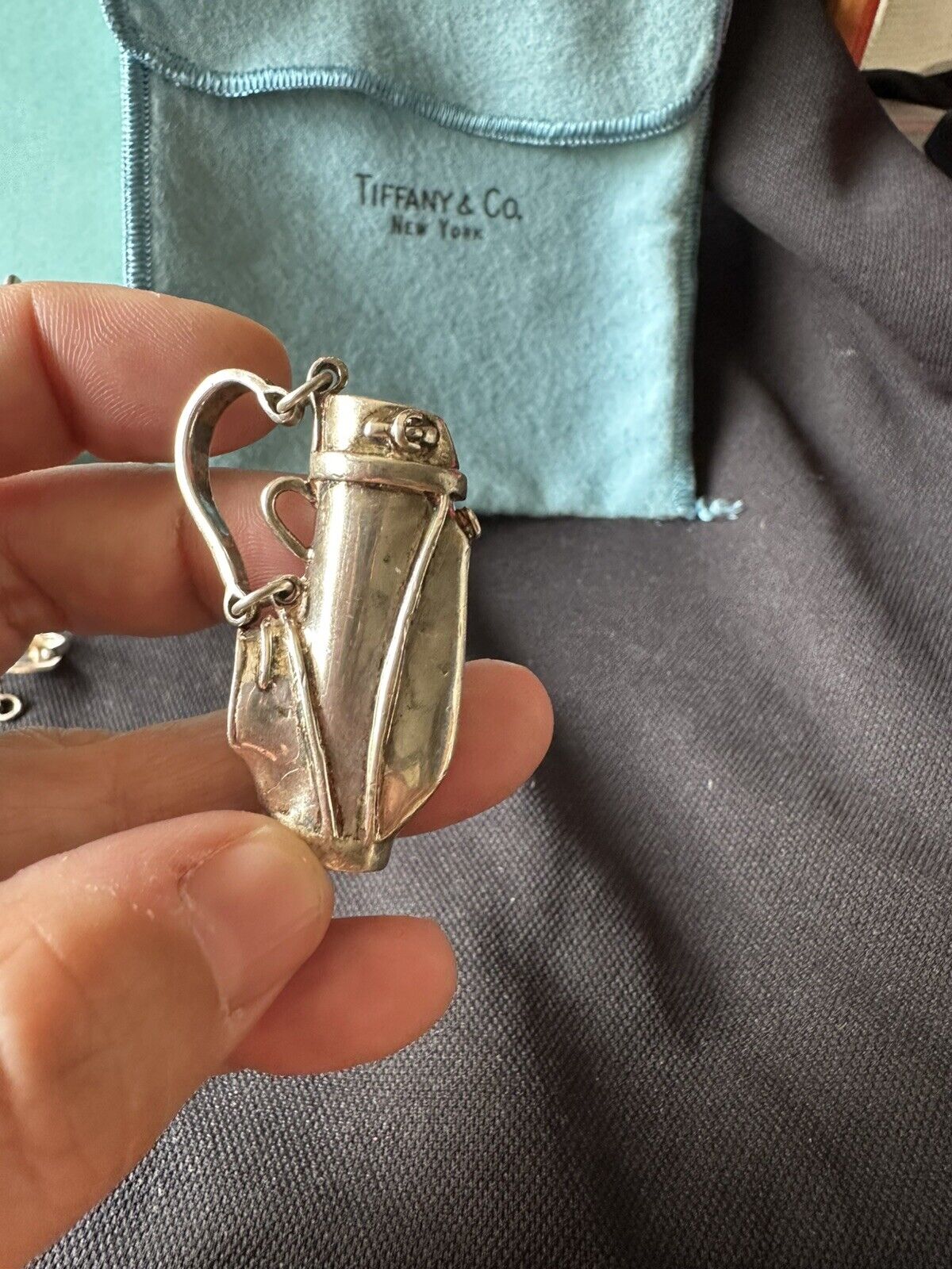 Tiffany Sterling Silver Golf Bag Caddy Toothpick Holder