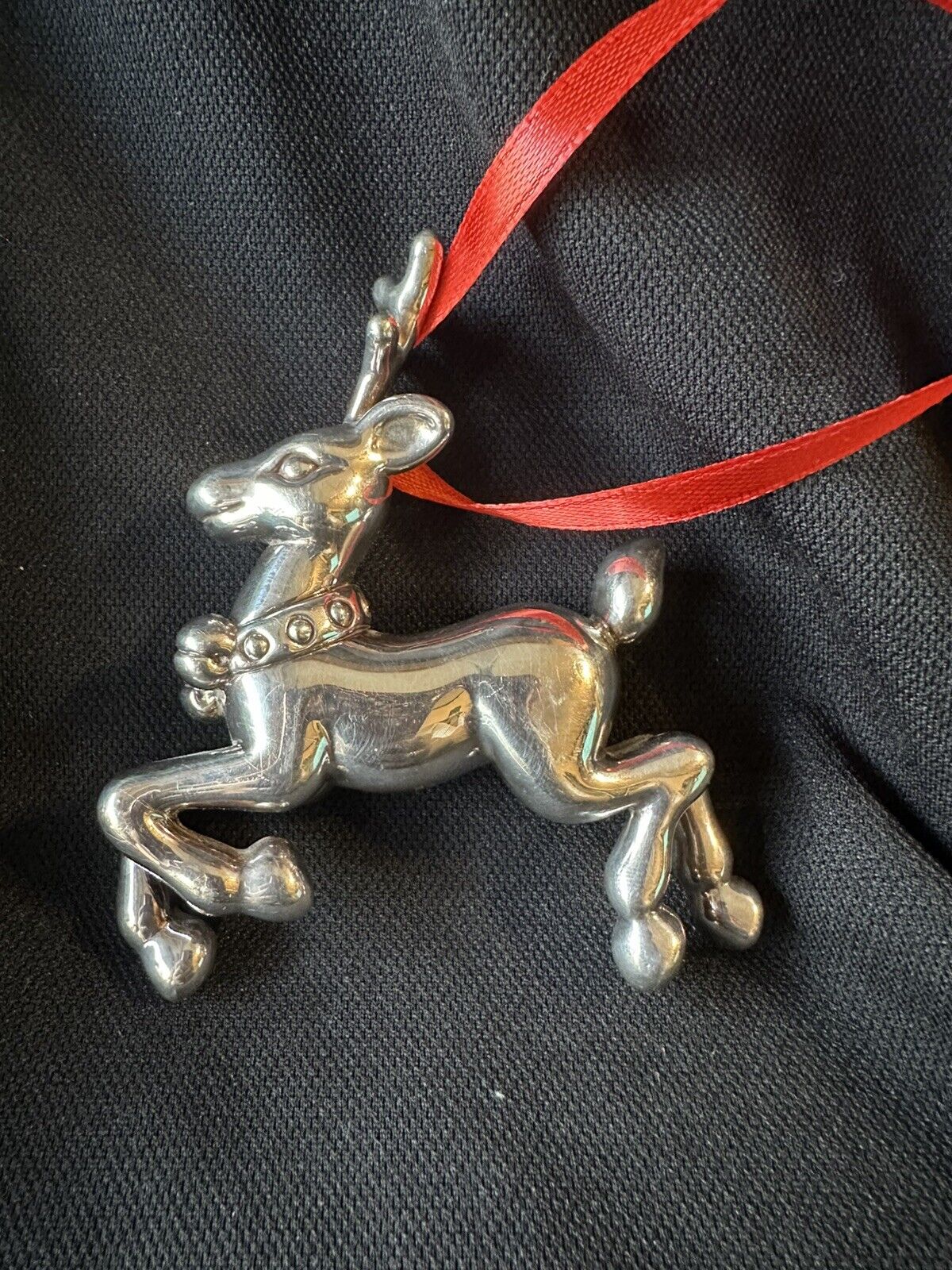 Tiffany & Co 1994 Sterling Silver Reindeer Christmas Ornament