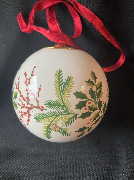 Tiffany Holly Berry Ball Christmas Ornament Extremely Rare