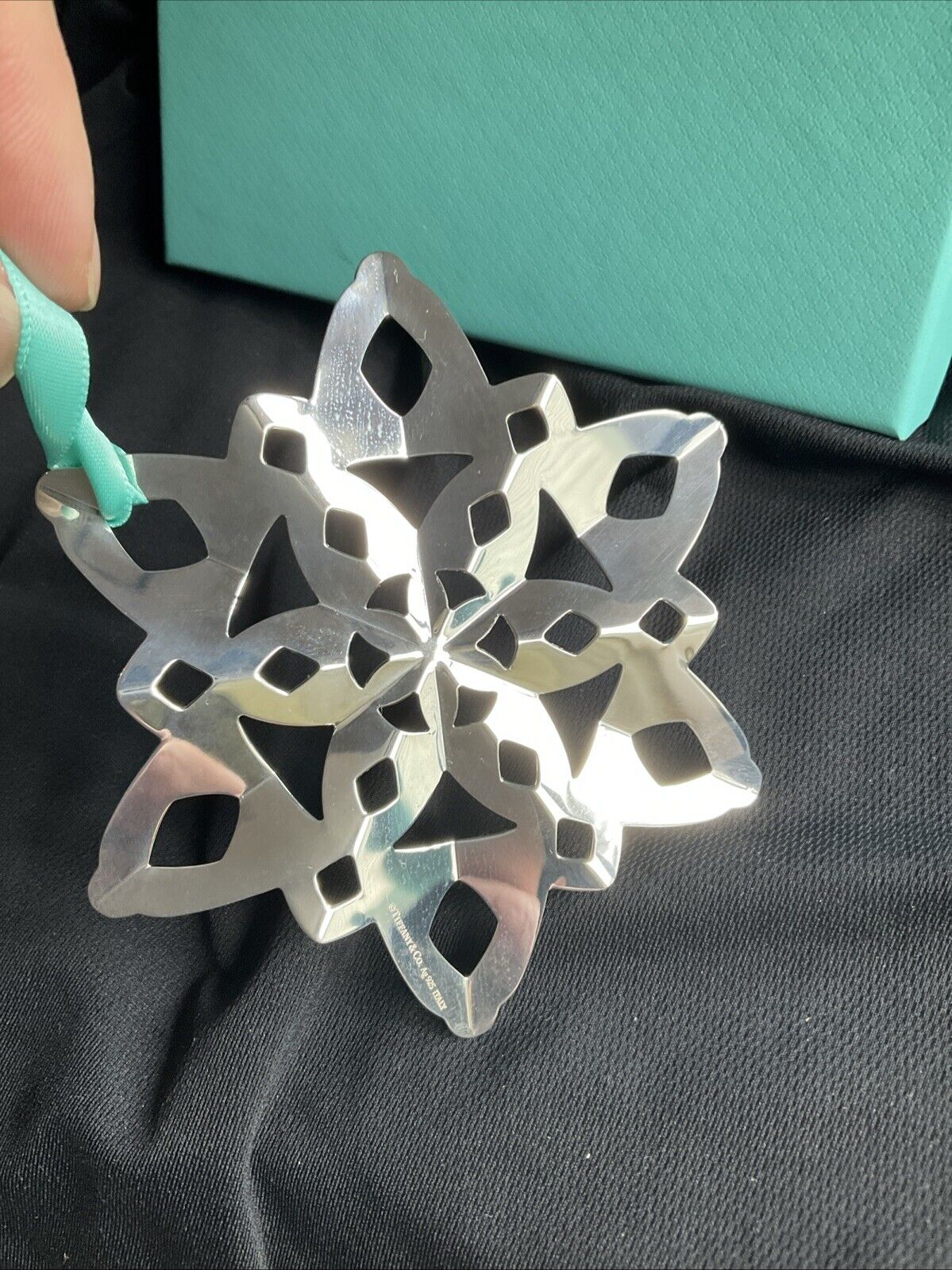 2018 Tiffany Sterling Silver Snowflake Christmas Ornament