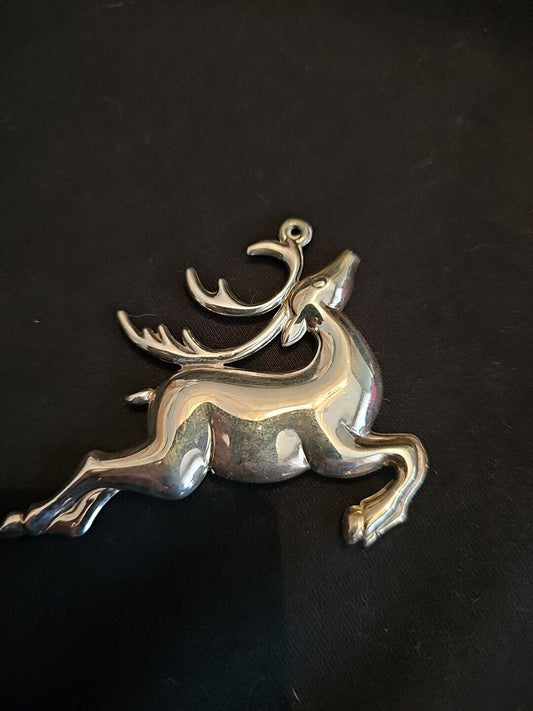 1999 Tiffany Sterling Silver Christmas Ornament Reindeer