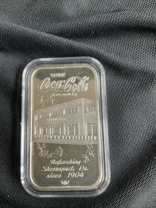 1 Oz .999 Silver Coca Cola Shreveport Louisiana Ingot