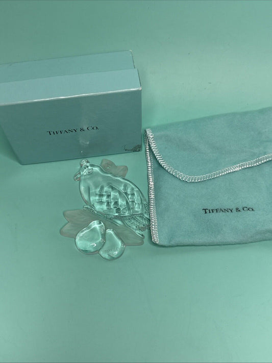 1998 Tiffany & Co. Crystal Partridge in Pear Tree Ornament