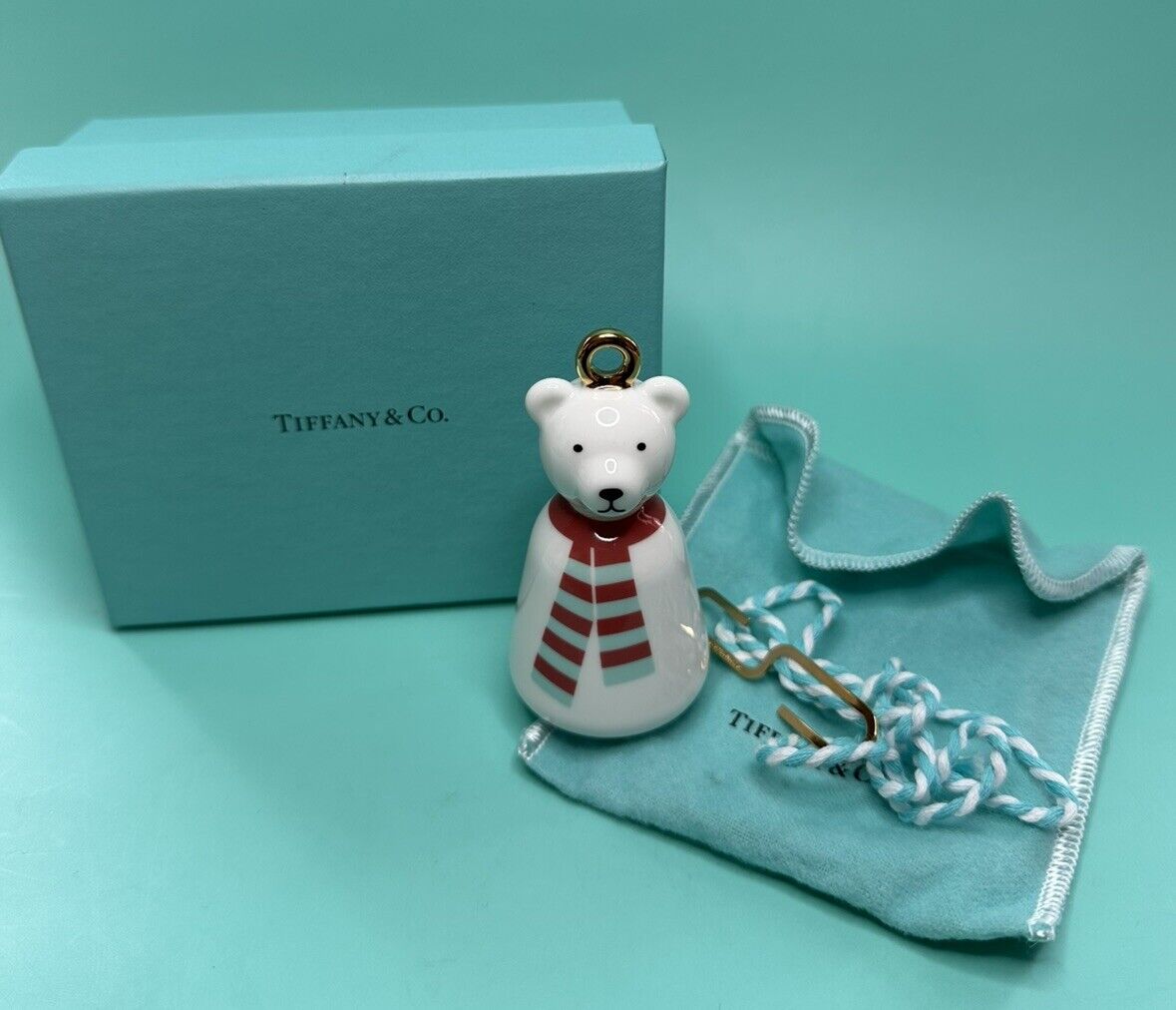 Brand New Tiffany & Co Polar Bear Ornament In Bone China